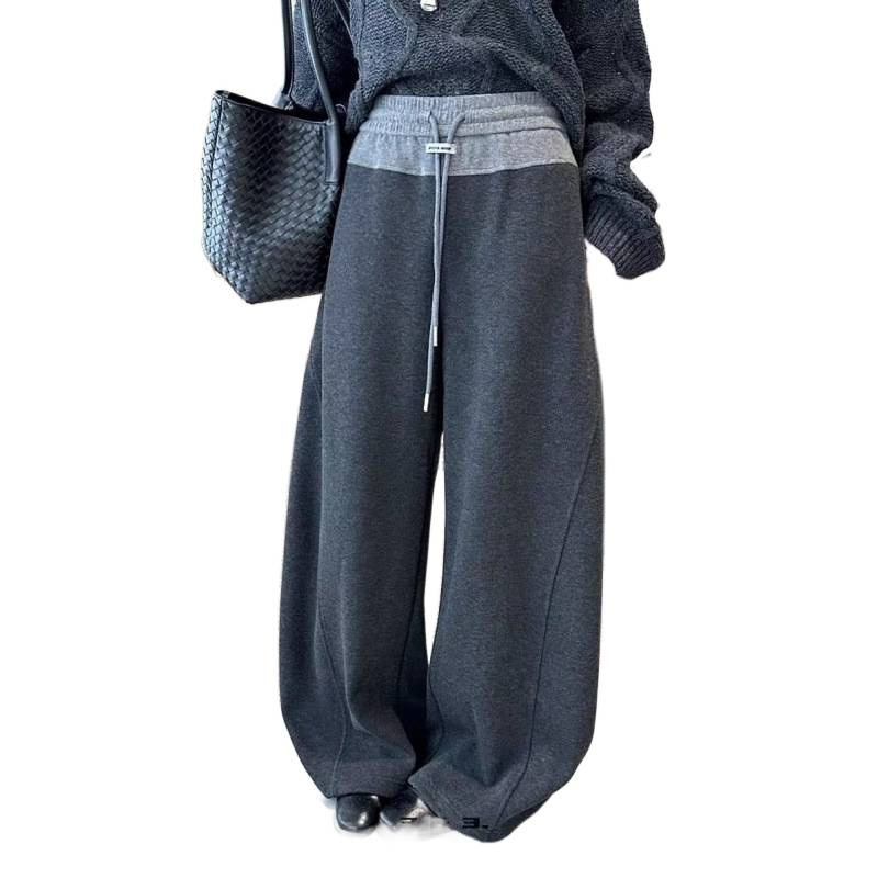 Дамски ежедневни панталони с подплата от флис, висока талия и връзка за стягане, дълги зимни панталони в урбан стил