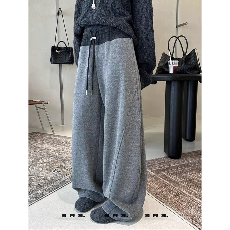 Дамски ежедневни панталони с подплата от флис, висока талия и връзка за стягане, дълги зимни панталони в урбан стил