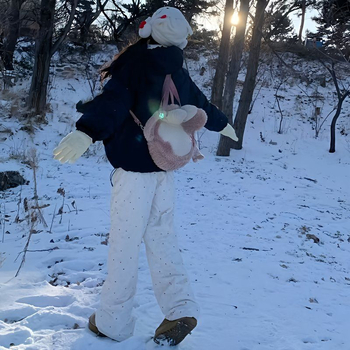 Жени памучни панталони с права кройка, висока талия, флорален принт KT Cat, пролет 2025