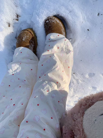 Жени памучни панталони с права кройка, висока талия, флорален принт KT Cat, пролет 2025