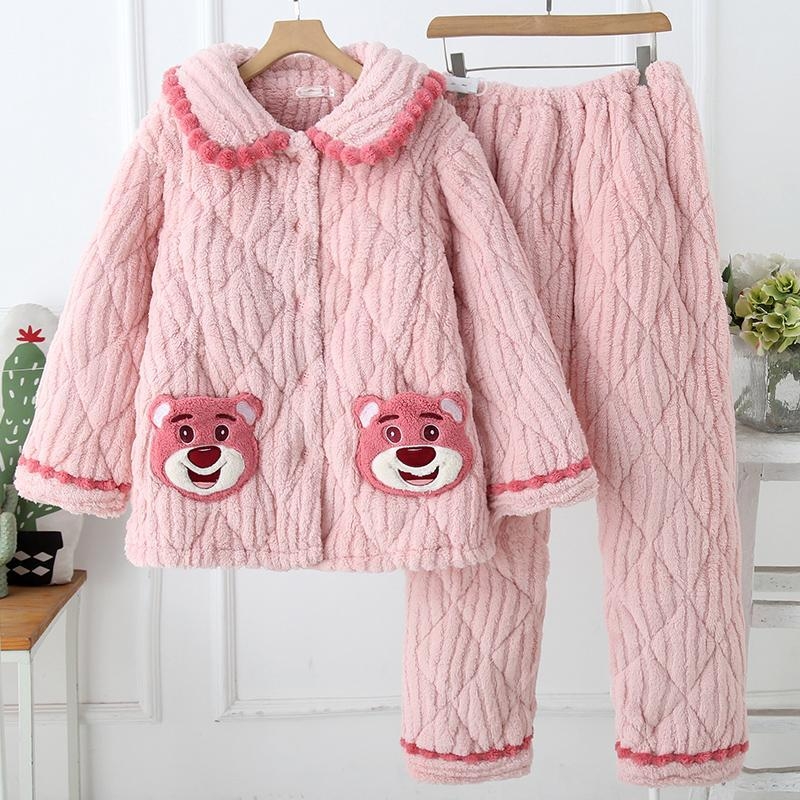 Po gimdymo motinystės pižama su kardiganu, koralo veliūro užpildas, siūta, ilgos rankovės ir kelnes, 100% poliesteris, 251–300 g/m², ruduo–žiema 2024