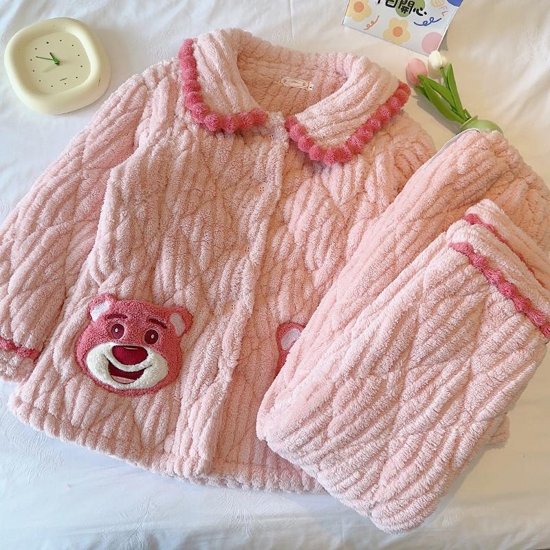 Po gimdymo motinystės pižama su kardiganu, koralo veliūro užpildas, siūta, ilgos rankovės ir kelnes, 100% poliesteris, 251–300 g/m², ruduo–žiema 2024