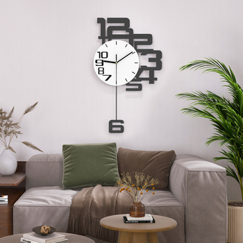 Ρολόι τοίχου — Μοντέρνο μινιμαλιστικό σχέδιο; Δείκτης + αριθμοί; Κίνηση δευτερολέπτων με σάρωση; Λειτουργεί με μπαταρία; Κατάλληλο για το σαλόνι