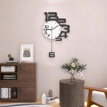 Ρολόι τοίχου — Μοντέρνο μινιμαλιστικό σχέδιο; Δείκτης + αριθμοί; Κίνηση δευτερολέπτων με σάρωση; Λειτουργεί με μπαταρία; Κατάλληλο για το σαλόνι