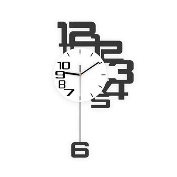 Ρολόι τοίχου — Μοντέρνο μινιμαλιστικό σχέδιο; Δείκτης + αριθμοί; Κίνηση δευτερολέπτων με σάρωση; Λειτουργεί με μπαταρία; Κατάλληλο για το σαλόνι