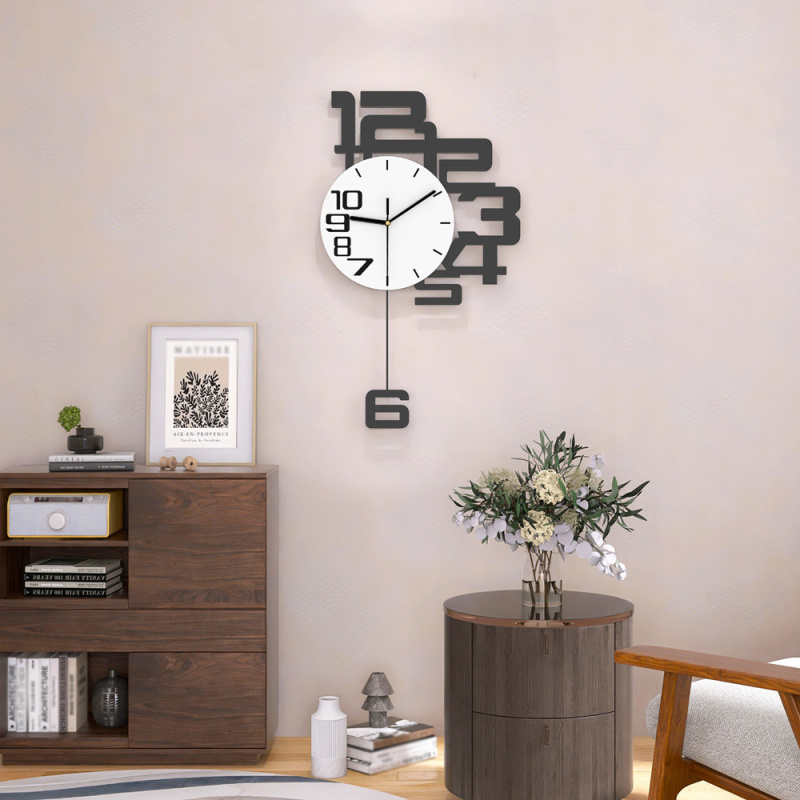 Ρολόι τοίχου — Μοντέρνο μινιμαλιστικό σχέδιο; Δείκτης + αριθμοί; Κίνηση δευτερολέπτων με σάρωση; Λειτουργεί με μπαταρία; Κατάλληλο για το σαλόνι