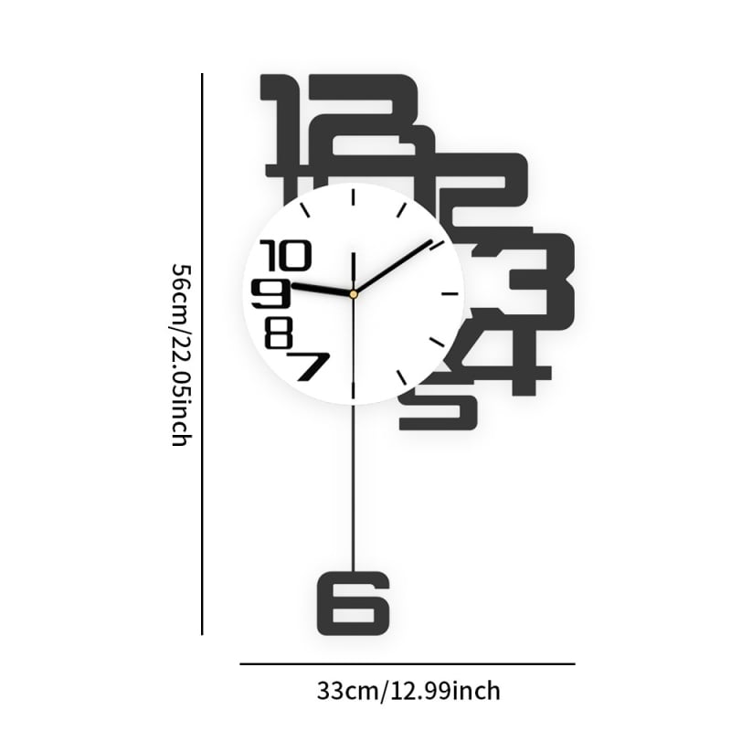 Ρολόι τοίχου — Μοντέρνο μινιμαλιστικό σχέδιο; Δείκτης + αριθμοί; Κίνηση δευτερολέπτων με σάρωση; Λειτουργεί με μπαταρία; Κατάλληλο για το σαλόνι