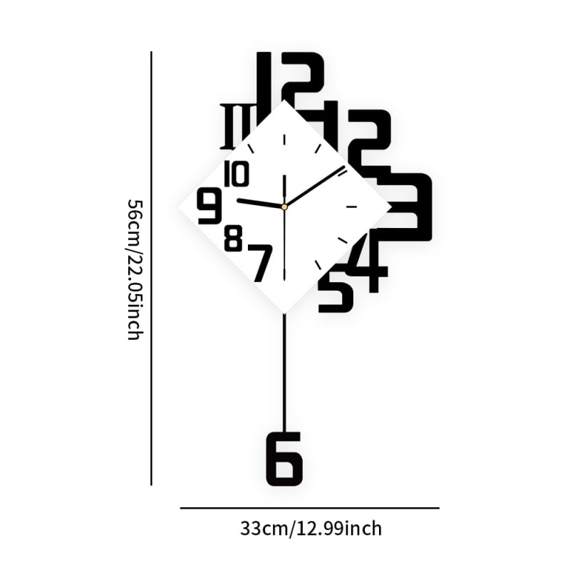 Ρολόι τοίχου — Μοντέρνο μινιμαλιστικό σχέδιο; Δείκτης + αριθμοί; Κίνηση δευτερολέπτων με σάρωση; Λειτουργεί με μπαταρία; Κατάλληλο για το σαλόνι