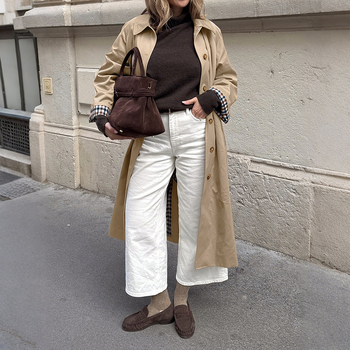 Geacă lungă de damă cu carouri, rever, din poliester twill