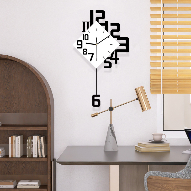 Seona BQ002 Nástenné Hodiny – Moderný Minimalistický Dizajn, Kovový Rám, Dial z Organického Skla, Batériové Napájanie, Analóg s Číslami, Dekor Obývačky