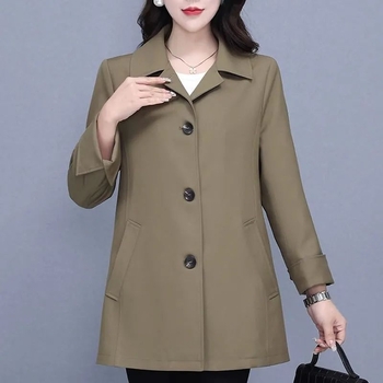 Luksuzni ženski trench coat za sitnu figuru, 2025 proljeće-jesen, slobodan kroj, casual stil