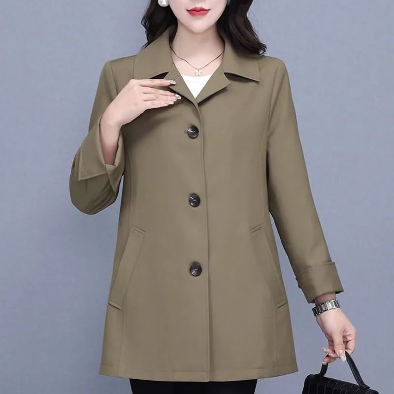 Luksuzni ženski trench coat za sitnu figuru, 2025 proljeće-jesen, slobodan kroj, casual stil