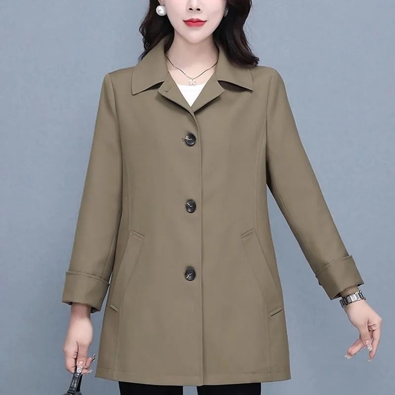 Luksuzni ženski trench coat za sitnu figuru, 2025 proljeće-jesen, slobodan kroj, casual stil