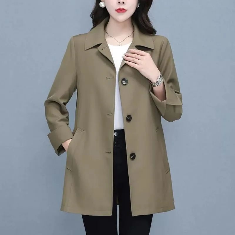 Luksuzni ženski trench coat za sitnu figuru, 2025 proljeće-jesen, slobodan kroj, casual stil