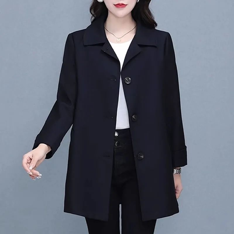 Luksuzni ženski trench coat za sitnu figuru, 2025 proljeće-jesen, slobodan kroj, casual stil