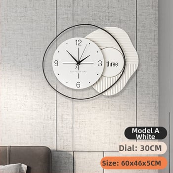 Nástenné hodiny, montáž bez vŕtania, nordický štýl, oválny tvar, batériové napájanie, mechanický pohyb (CHT22901)