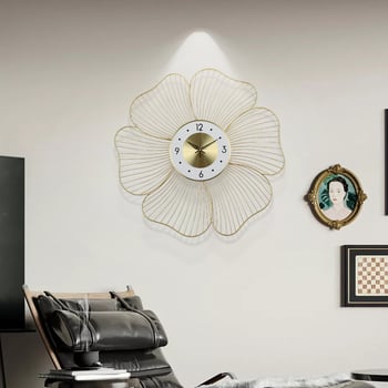 Ρολόι τοίχου σε σχήμα πετάλου, Fuda F33581-W-S, μηχανισμός με κίνηση δευτερολέπτου, ένδειξη 24 ωρών