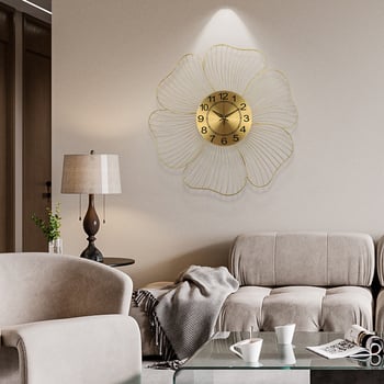 Ρολόι τοίχου σε σχήμα πετάλου, Fuda F33581-W-S, μηχανισμός με κίνηση δευτερολέπτου, ένδειξη 24 ωρών