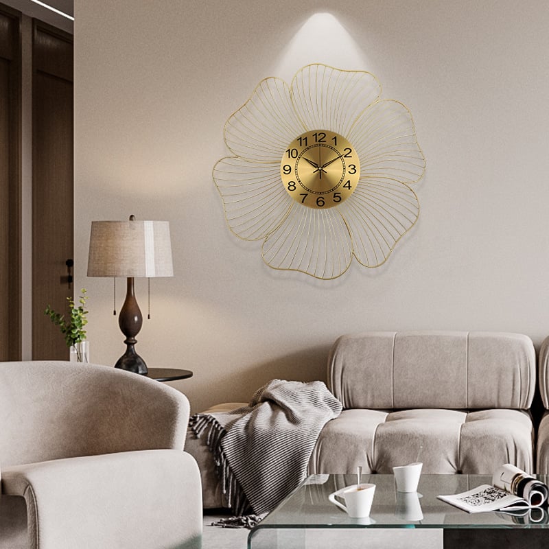 Ρολόι τοίχου σε σχήμα πετάλου, Fuda F33581-W-S, μηχανισμός με κίνηση δευτερολέπτου, ένδειξη 24 ωρών