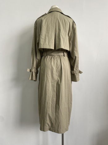 Ženska pamučna windbreaker jakna, dugačkog kroja, slobodan kroj, jednobojan uzorak, 50-70% pamuka