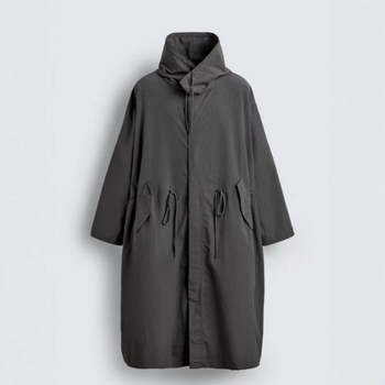 Z Brand 2025 Jesensko-zima muški dugi parka kaput, radni stil, casual, zatvarač sprijeda, jednobojni poliester 9621905