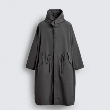 Z Brand 2025 Jesensko-zima muški dugi parka kaput, radni stil, casual, zatvarač sprijeda, jednobojni poliester 9621905