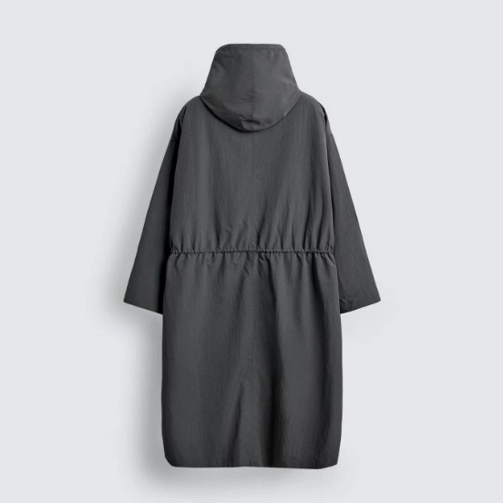 Z Brand 2025 Jesensko-zima muški dugi parka kaput, radni stil, casual, zatvarač sprijeda, jednobojni poliester 9621905