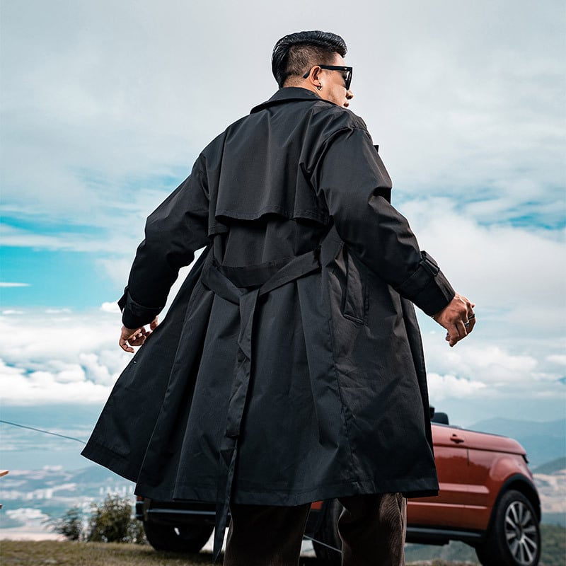 Muška srednje duga windbreaker jakna, zip sprijed, ovratnik s klopom, labav kroj, 100% poliester
