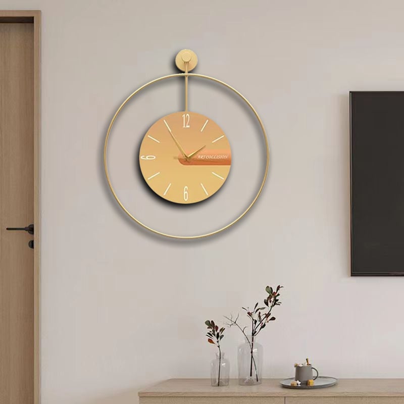 Ceas de perete cu carcasă metalică circulară, alimentat cu baterie, mișcare a secundelor cu sweep, cu o singură față, impermeabil.