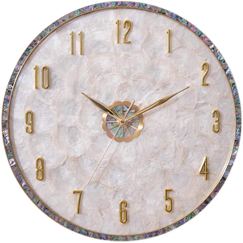 Ρολόι τοίχου μοντέρνου στυλ, μηχανισμός Quartz, τροφοδοσία με μπαταρία, μονόπλευρο, μεταλλικό περίβλημα, PVC καντράν (κατάλληλο για σαλόνι)