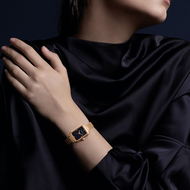 Ceas quartz de damă cu mișcare Mark Waffee, 30M rezistență la apă, carcasă și brățară din oțel inoxidabil, coroană spirală, închidere tip fluture