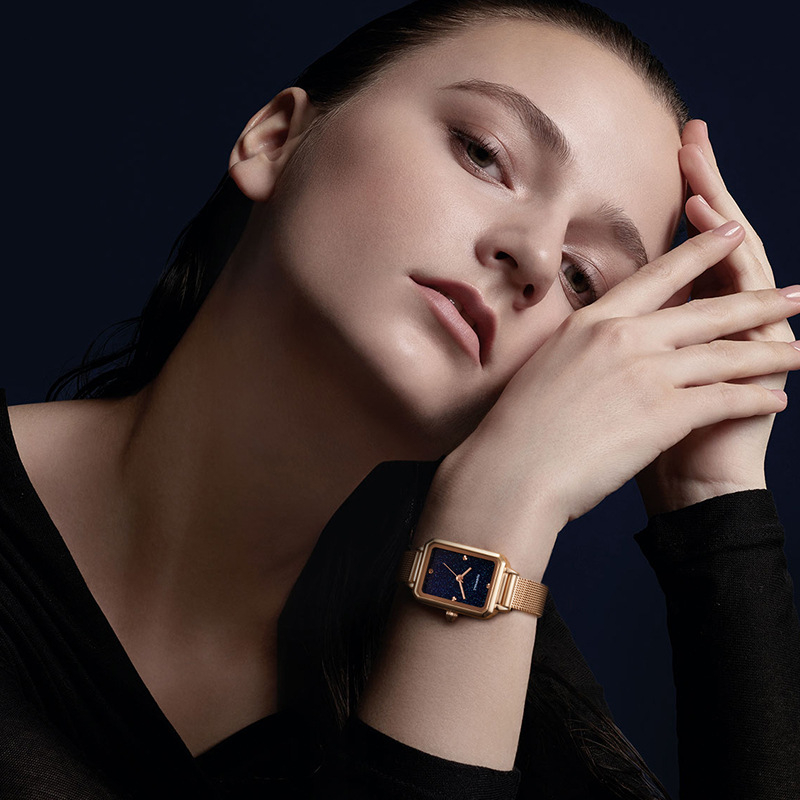 Ceas quartz de damă cu mișcare Mark Waffee, 30M rezistență la apă, carcasă și brățară din oțel inoxidabil, coroană spirală, închidere tip fluture