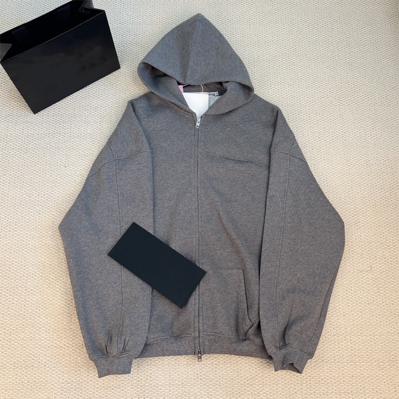 Dámska mikina s kapucňou a zipsom, fleecová podšívka, voľný strih, potlač písmen/čísl, 95% bavlna, jesenné vydanie 2025