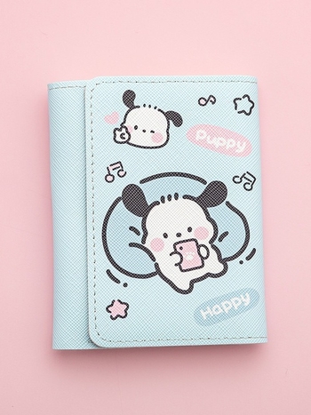 PU kortelių piniginė su animaciniu raštu, kompaktiška monetų kišenė ir kelios kortelių kišenės, kvėpuojanti ir ultra lengva, miestietiškas stilius