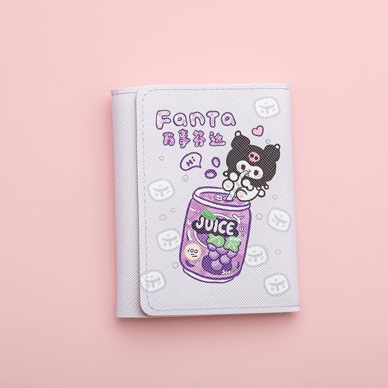 PU kortelių piniginė su animaciniu raštu, kompaktiška monetų kišenė ir kelios kortelių kišenės, kvėpuojanti ir ultra lengva, miestietiškas stilius