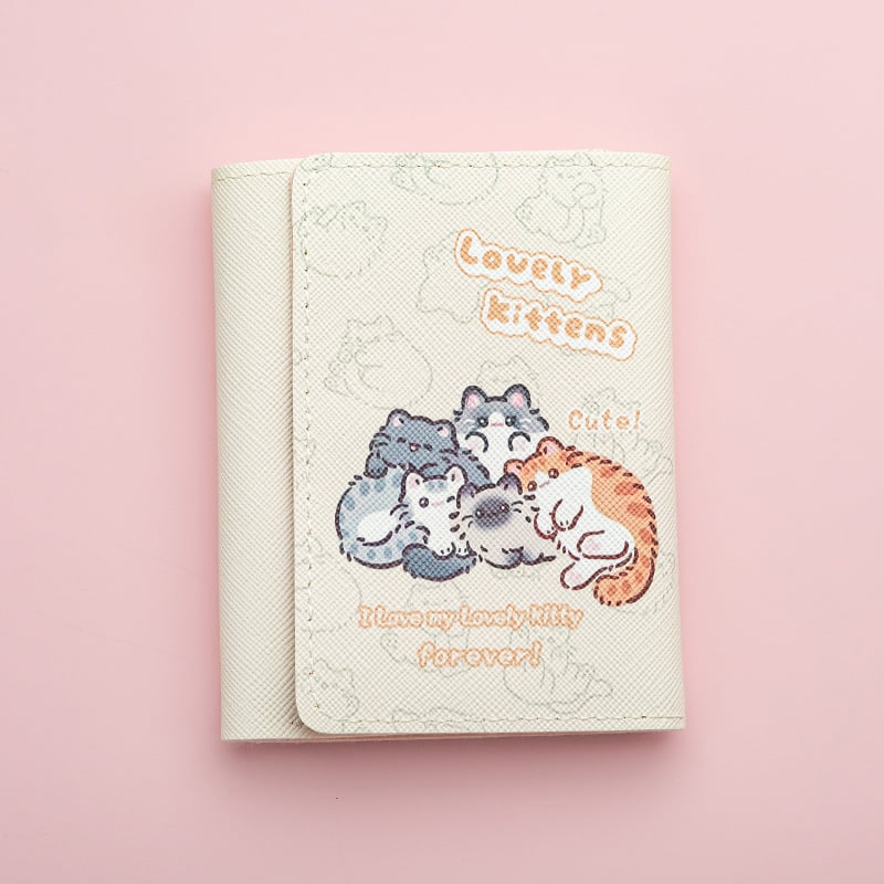 PU kortelių piniginė su animaciniu raštu, kompaktiška monetų kišenė ir kelios kortelių kišenės, kvėpuojanti ir ultra lengva, miestietiškas stilius