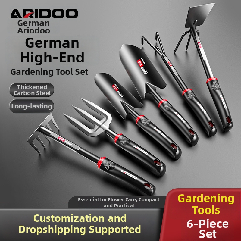 Airuidun Sodo kastuvo rinkinys – trijų dalių, skirtas gėlių ir daržovių sodinimui, žemės kasimui ir atpalaidavimui, tinkamas vazoniniams augalams