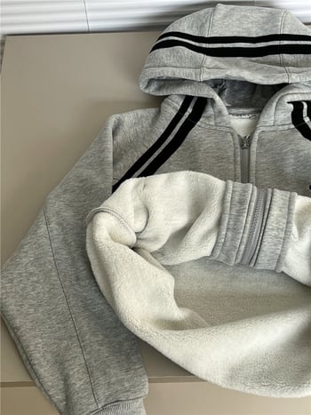 Dječja jakna s kapuljačom i zatvaračem, korejskog stila, debela za zimu, okrugli ovratnik