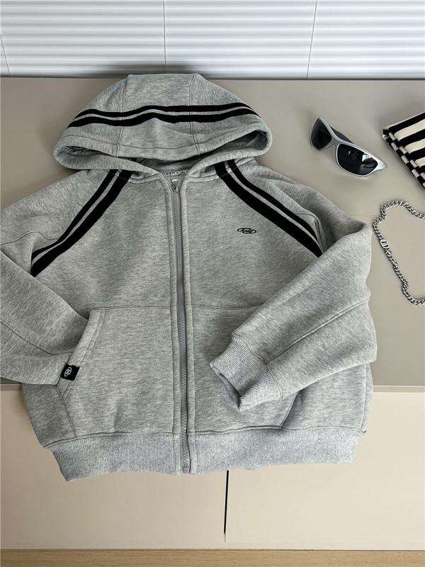 Dječja jakna s kapuljačom i zatvaračem, korejskog stila, debela za zimu, okrugli ovratnik