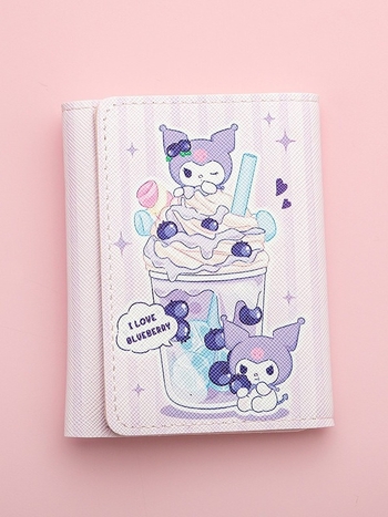 PU anyagú pénztárca, anime és rajzfilm minta, városi minimalist stílus, uniszex, 2024 tavaszi kiadás.