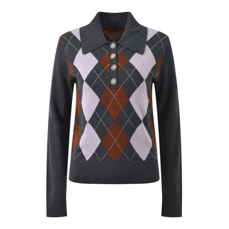 Elegantni pleteni džemper za gradsko putovanje s dugim rukavima, standardan kroj, duljina odjeće 50–65 cm, jesen 2025, pleteni materijal: 8% vuna, 20% najlon, 25% akril, 47% ostalo