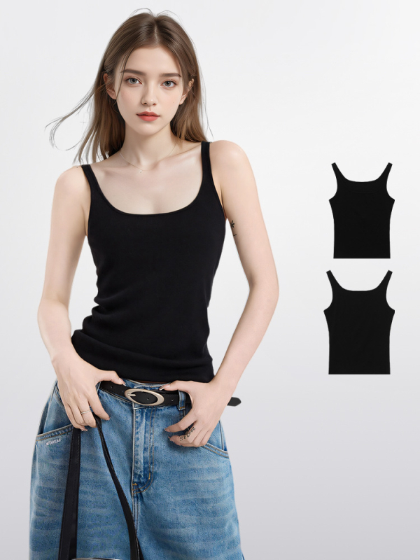 Ženski pleteni camisole u sling stilu, uski kroj, viskoza 30–50% sadržaja, mikroelastičnost, naramenice nisu odvojive