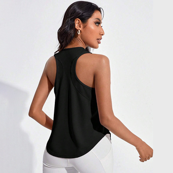 Unisex greitai džiūstantis be rankovių sportinis topas jogos ir treniruotėms, kvėpuojantis, įprasta kirpimo, 90% poliesteris, 10% elastanas, 230 g romėnų audinys