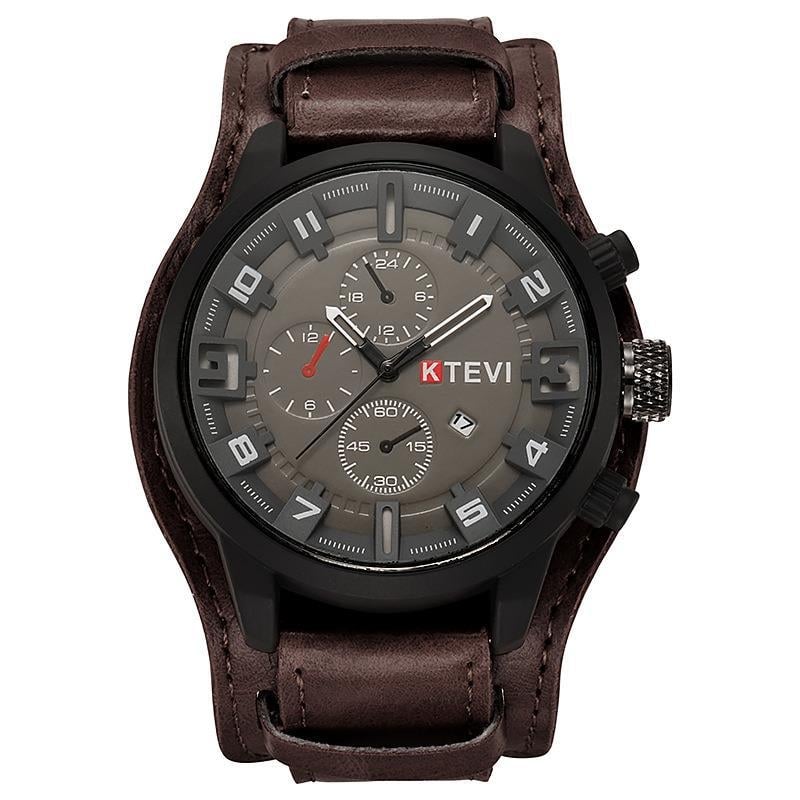 Ceas sport masculin, stil coreean, cadran mare, cuarț, brățară PU