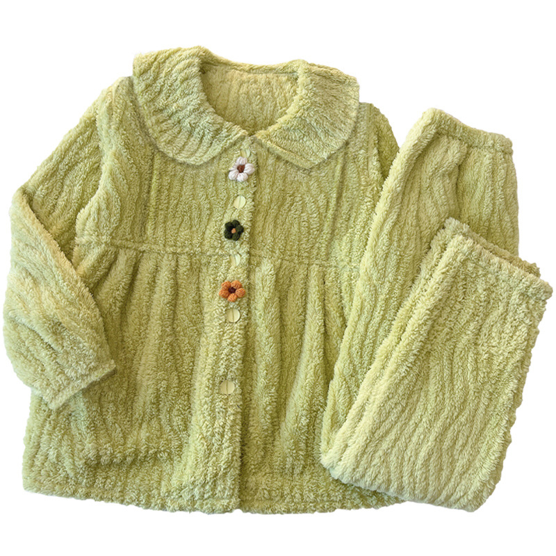 Set za dojenje i majčinstvo – koral fleece, poliester, jedinstven jednobojni uzorak, dugi rukavi, hlače, pristup dojenju