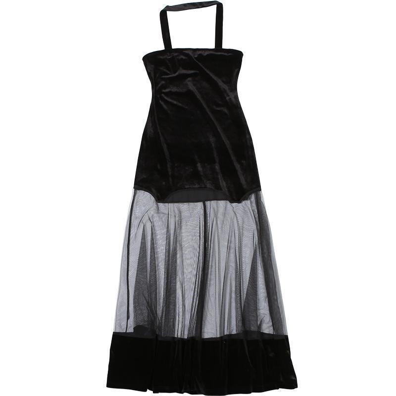 Halternek haljina, bez rukava, plisirana poliester tkanina, midi duljine, priljubljena silueta