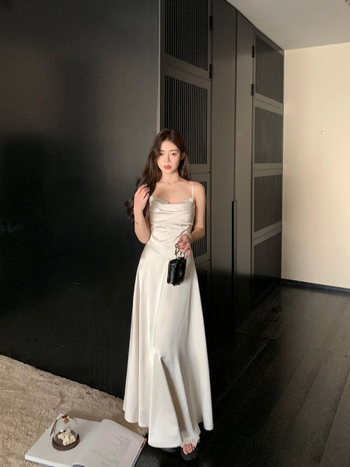 Ženska haljina bez rukava s visokim strukom, A‑linije kroja, srednje dužine, poliester tkanina