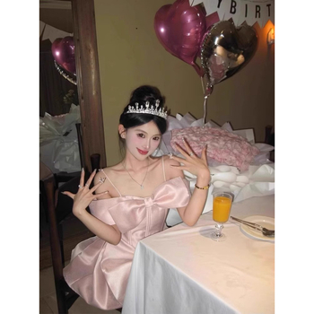 Haljina A-linije bez rukava, s mašnicom, kratka duljina, ovratnik s jednim linijama