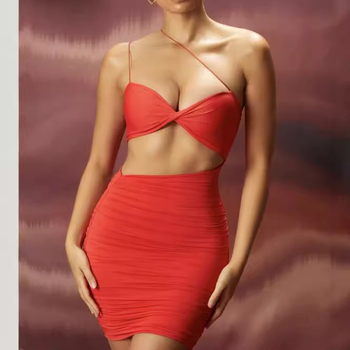 Rochie tip bretele, set din două piese, poliester cu blană de iepure, fără mâneci