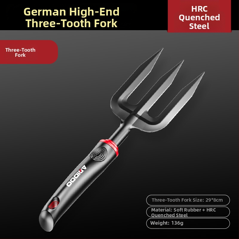 Airuidun Trīsdaļīgs dārza instrumentu komplekts stādīšanai ziediem un dārzeņiem, rakšana un ravēšana